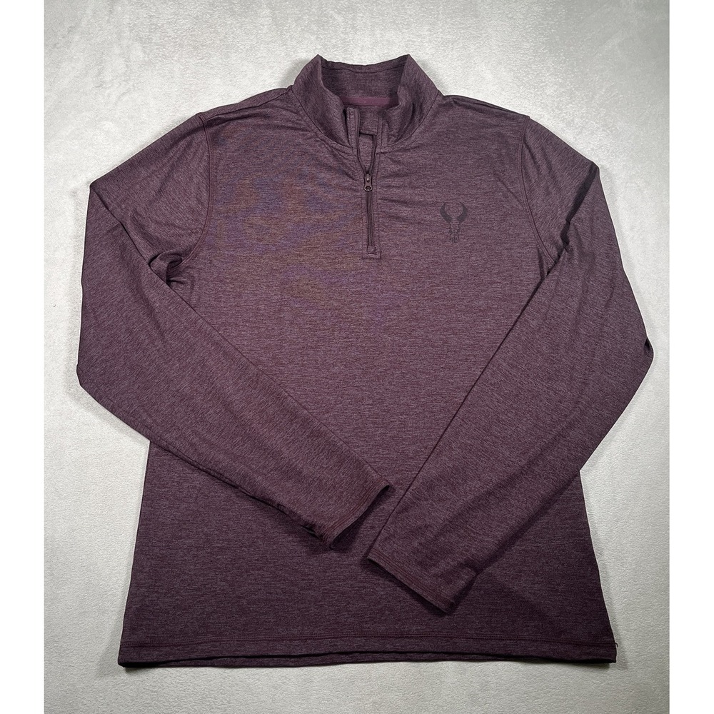 Badlands Mens Medium Heather Burgundy Every Wear LS 1/4 Zip Pullover Shirt